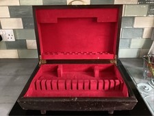 Caixa de talheres vazia de madeira meados do século 47x34x13cm 2,8kg precisa de TLC ótima aparência comprar usado  Enviando para Brazil