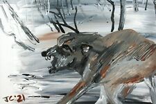 Timberwolf painting snarling for sale  USA