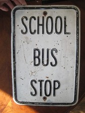 Placa de trânsito de metal obsoleta antiga antiga parada de ônibus escolar comprar usado Placa de trânsito de metal obsoleta antiga antiga parada de ônibus escolar comprar usado  Enviando para Brazil