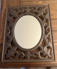 Espelho oval vintage com moldura rústica (11,5x14,5 pol. moldura), usado comprar usado  Enviando para Brazil
