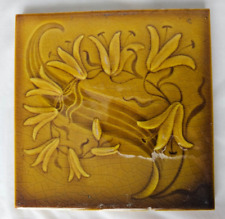FOLHAS ELEGANTES DE FLORES DE MAJÓLICA DE AZULEJO ANTIGAS DE 6 POLEGADAS PILKINGTON comprar usado  Enviando para Brazil