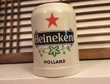 Caneca de cerveja cerâmica Heineken Red Star Holland logotipo pesado Ceramarte 5" altura Brasil comprar usado  Enviando para Brazil