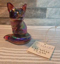 Estatueta decorativa de raposa de vidro Fenton arco-íris vermelho iridescente  comprar usado  Enviando para Brazil