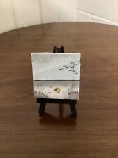 Pintura acrílica praia 3"x 3" tela em miniatura com cavalete, usado comprar usado  Enviando para Brazil