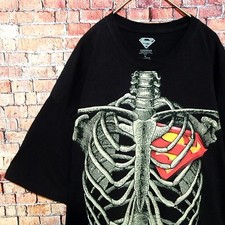 Camiseta manga curta Superman estrutura óssea preta algodão 100 GG comprar usado  Enviando para Brazil