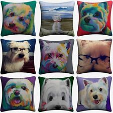 Capa almofada decorativa arte aquarela para cachorro Westie Pet decoração para casa Almofada comprar usado  Enviando para Brazil