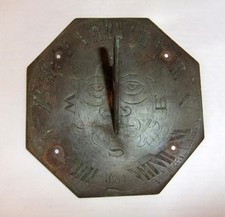 Octagonal brass sundial for sale  NORTH WALSHAM