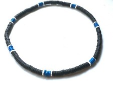 Usado, Novo Colar Masculino de Madeira Real Azul Preto Branco Cor Gargantilha Colar Frisado comprar usado  Enviando para Brazil
