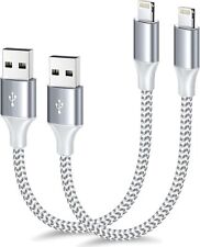 Carregador curto para iPhone Apple MFi certificado USB A para cabo Lightning nylon 1 pé pacote com 2 comprar usado  Enviando para Brazil