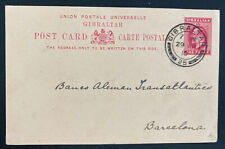 1910 Gibraltar Papelaria Postal Capa Cartão Postal para Barcelona Espanha Banco Egípcio comprar usado  Enviando para Brazil