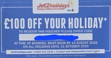 Jet2 holiday voucher for sale  COLCHESTER