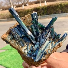 1054GNnatural Vivian StoneL ludlamit kwarcowy kryształ mineralny próbka, używany na sprzedaż  Wysyłka do Poland