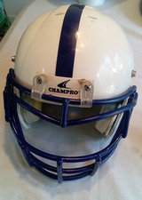 Capacete de futebol usado vintage CHAMPRO infantil juvenil tamanho completo - Branco e azul comprar usado  Enviando para Brazil