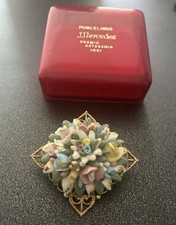 vintage porcelain flower brooch for sale  PETERBOROUGH