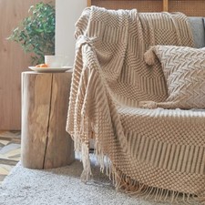 Cobertor de malha 3DKnitted com borla capa de cobertor de sofá decoração nórdica para casa cobertor de arremesso comprar usado  Enviando para Brazil