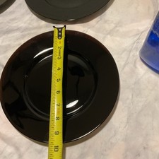 Raro Antigo Arcoroc França 10” Placa de Vidro PRETO Conjunto de 4 comprar usado  Enviando para Brazil