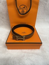 Fivela de cinto Hermes Mini H reversível preto/marrom, usado comprar usado  Enviando para Brazil