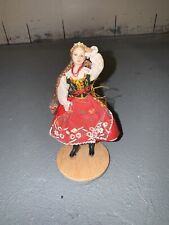 Vintage Ręcznie robiona polska lalka sztuki ludowej Autentyczny strój Krakowianka 5 w wysokości na sprzedaż  Wysyłka do Poland