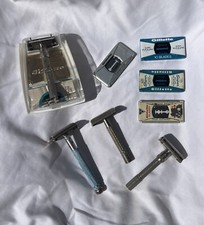 LOTE De Colección Maquinillas de Afeitar, Afeitadoras y Hojas Gillette - Maquinillas de Afeitar de Seguridad Ajustables Años 60 segunda mano  Embacar hacia Mexico