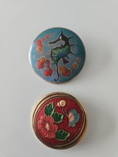 Two cloisonne brooches for sale  REDRUTH