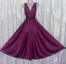 Camisola de náilon vintage GG+ WINE VANITY FAIR inserção renda olga esque comprar usado  Enviando para Brazil