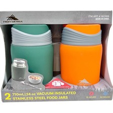 Frascos de comida de aço inoxidável com isolamento High Sierra pacote com 2 verde laranja novo comprar usado  Enviando para Brazil