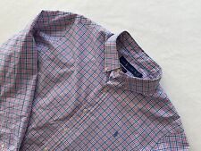 Camisa masculina Ralph Lauren XL quadriculada 100% algodão azul/rosa botão elástico para baixo comprar usado  Enviando para Brazil