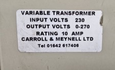Industrial variable voltage for sale  WORCESTER