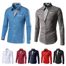 Camiseta masculina slim fit manga longa elegante casual moda luxo formal vestido tops comprar usado  Enviando para Brazil