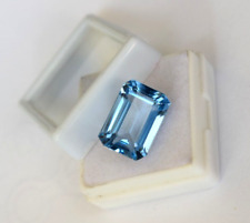 Piedra preciosa suelta natural brasileña de 14,15 quilates azul aguamarina corte esmeralda segunda mano  Embacar hacia Mexico