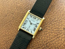 Vintage MUST DE CARTIER TANK 18K. CAL GALVANIZADO DOURADO. 2512 CORDA MANUAL comprar usado  Enviando para Brazil
