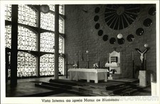 Cartão postal foto real Brasil RPPC Vista Interna da Igreja Matriz de Blumenau, usado comprar usado  Enviando para Brazil