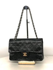 Bolsa de ombro CHANEL atemporal clássica aba dupla pele de cordeiro preta corrente O-1101 comprar usado  Enviando para Brazil