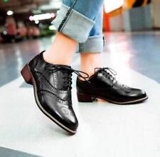Sapatos femininos Brogue retrô cubano salto baixo oxfords sapatos casuais com cadarço universitário comprar usado  Enviando para Brazil