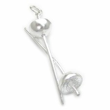 Swords Crossed Sterling Silver Charm .925 x 1 Folie ogrodzeniowe Sword Charms_ na sprzedaż  Wysyłka do Poland