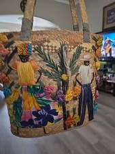 Vtg straw tote for sale  Bryant