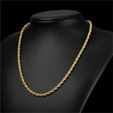 Usado, Colar de corrente de corda de ouro maciço 18K masculino feminino 16" 18" 20" 22" 24" 30" comprar usado  Enviando para Brazil