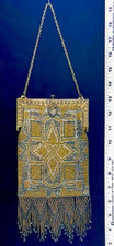 Antiga bolsa de contas com etiqueta de aço francesa da década de 1920 com franja de armação de joias comprar usado  Enviando para Brazil