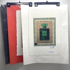 Lote de 3 estampas de perfume Chanel nº 5, vermelho, azul, verde por Fairchild Paris comprar usado  Enviando para Brazil