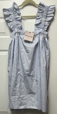 Vestido sem mangas novo com etiquetas Monica Nera azul claro Maya babado tamanho pequeno comprar usado  Enviando para Brazil