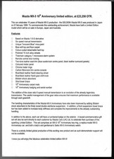 Mazda 10th anniversary for sale Mazda 10th anniversary for sale  UK