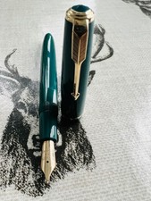 Usado, Caneta-tinteiro Parker Duofold Senior, 14k F nova na caixa, British Racing Green, c1953, caixa comprar usado  Enviando para Brazil