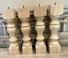 Mesa de cozinha fazenda pernas viradas de madeira, estilo country conjunto inacabado de 4 comprar usado  Enviando para Brazil