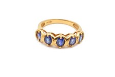Anel de safira de ouro amarelo 14k tamanho 7 J7 comprar usado  Enviando para Brazil