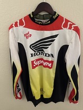 Camiseta Supreme Honda Fox Racing Moto amarela vermelha preta masculina média comprar usado  Enviando para Brazil