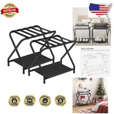 Elegante portaequipajes de 2 capas - Porta maletas plegable para habitaciones elegantes segunda mano  Embacar hacia Mexico