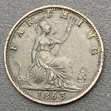 1863 victoria farthing for sale  HUNTINGDON