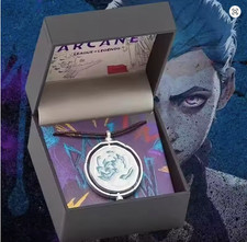 Collar Giratorio Jinx Azul Rosa Juego de Anime Colgante Arcano Moda Joyería segunda mano  Embacar hacia Mexico
