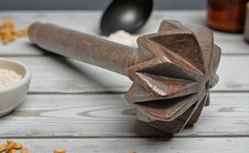 Antiguo palo batidor de utensilios de cocina de madera original tallado a mano segunda mano Antiguo palo batidor de utensilios de cocina de madera original tallado a mano segunda mano  Embacar hacia Mexico