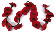 Decoração de guirlanda floral lírio flores feltro marrom vermelho 65", usado comprar usado  Enviando para Brazil